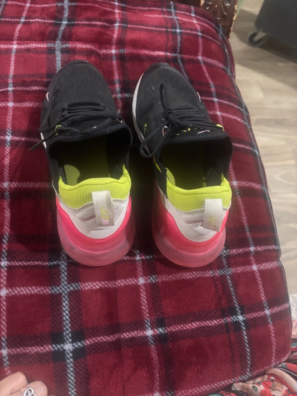Nike Black Sneakers with Neon Yellow and Pink Accents